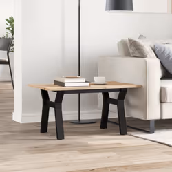 vidaXL Coffee Table Y-Frame End Table Side Table Solid Wood Pine and Cast Iron