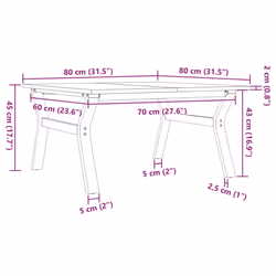 vidaXL Coffee Table Y-Frame End Table Side Table Solid Wood Pine and Cast Iron - Additional view 3