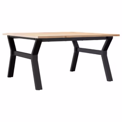 vidaXL Coffee Table Y-Frame End Table Side Table Solid Wood Pine and Cast Iron