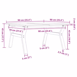 vidaXL Coffee Table Y-Frame End Table Side Table Solid Wood Pine and Cast Iron