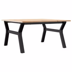 vidaXL Coffee Table Y-Frame End Table Side Table Solid Wood Pine and Cast Iron - Additional view 5