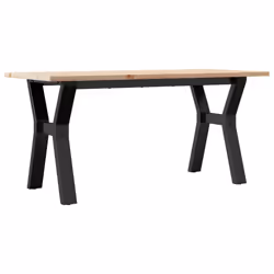 vidaXL Coffee Table Y-Frame End Table Side Table Solid Wood Pine and Cast Iron