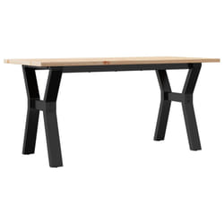 vidaXL Coffee Table Y-Frame End Table Side Table Solid Wood Pine and Cast Iron