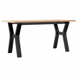 vidaXL Coffee Table Y-Frame End Table Side Table Solid Wood Pine and Cast Iron - Additional view 5