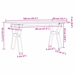 vidaXL Coffee Table Y-Frame End Table Side Table Solid Wood Pine and Cast Iron - Additional view 9