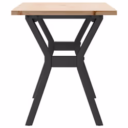vidaXL Coffee Table End Table Side Table Y-Frame Solid Wood Pine and Steel - Additional view 4