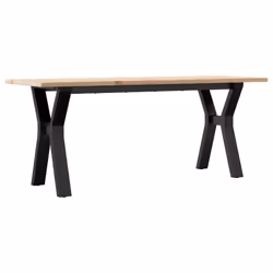vidaXL Coffee Table End Table Side Table Y-Frame Solid Wood Pine and Steel - Additional view 5