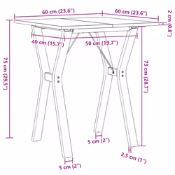 vidaXL Dining Table Kitchen Dinner Table Y-Frame Solid Wood Pine and Steel - Additional view 3