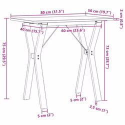vidaXL Dining Table Kitchen Dinner Table Y-Frame Solid Wood Pine and Steel - Additional view 9