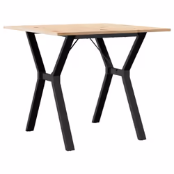 vidaXL Dining Table Kitchen Dinner Table Y-Frame Solid Wood Pine and Steel - Additional view 5