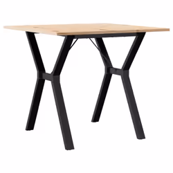 vidaXL Dining Table Kitchen Dinner Table Y-Frame Solid Wood Pine and Steel - Additional view 5