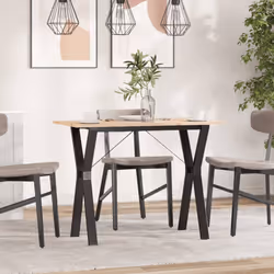 vidaXL Dining Table Kitchen Dinner Table Y-Frame Solid Wood Pine and Steel - Additional view 2