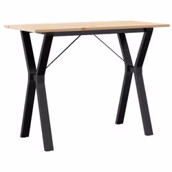 vidaXL Dining Table Kitchen Dinner Table Y-Frame Solid Wood Pine and Steel - Additional view 5
