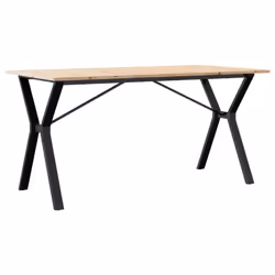 vidaXL Dining Table Kitchen Dinner Table Y-Frame Solid Wood Pine and Steel - Additional view 5