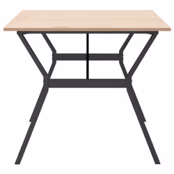 vidaXL Dining Table Kitchen Dinner Table Y-Frame Solid Wood Pine and Steel - Additional view 4