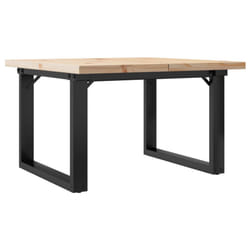 vidaXL Coffee Table O-Frame End Table Side Table Solid Wood Pine and Cast Iron