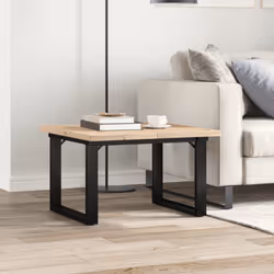 vidaXL Coffee Table O-Frame End Table Side Table Solid Wood Pine and Cast Iron