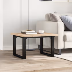 vidaXL Coffee Table O-Frame End Table Side Table Solid Wood Pine and Cast Iron