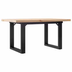 vidaXL Dining Table Kitchen Table Dinner Table Solid Wood Pine and Cast Iron - 80 x 50 x 40.5 cm - Additional view 5