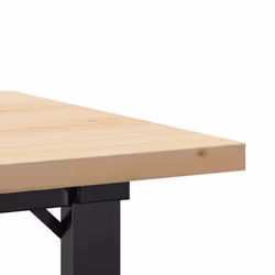vidaXL Dining Table Kitchen Table Dinner Table Solid Wood Pine and Cast Iron - 80 x 50 x 40.5 cm - Additional view 6