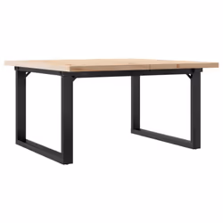 vidaXL Coffee Table O-Frame End Table Side Table Solid Wood Pine and Cast Iron