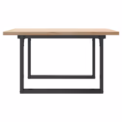 vidaXL Coffee Table O-Frame End Table Side Table Solid Wood Pine and Cast Iron - Additional view 4