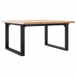 vidaXL Coffee Table O-Frame End Table Side Table Solid Wood Pine and Cast Iron - Additional view 5