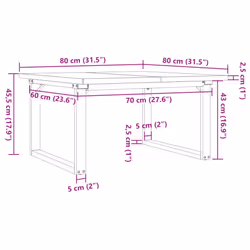 vidaXL Coffee Table O-Frame End Table Side Table Solid Wood Pine and Cast Iron - Additional view 9
