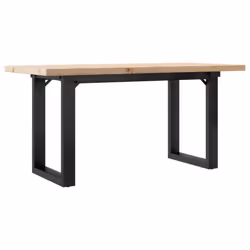 vidaXL Dining Table Kitchen Table Dinner Table Solid Wood Pine and Cast Iron - 90 x 40 x 45.5 cm - Additional view 5