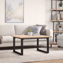 vidaXL Coffee Table O-Frame End Table Side Table Solid Wood Pine and Cast Iron