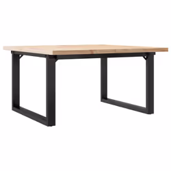 vidaXL Coffee Table O-Frame End Table Side Table Solid Wood Pine and Cast Iron - Additional view 5