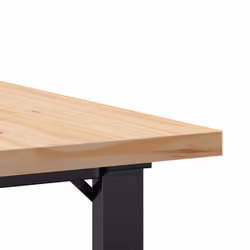 vidaXL Coffee Table O-Frame End Table Side Table Solid Wood Pine and Cast Iron - Additional view 6