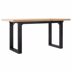 vidaXL Dining Table Kitchen Table Dinner Table Solid Wood Pine and Cast Iron - 100 x 50 x 45.5 cm