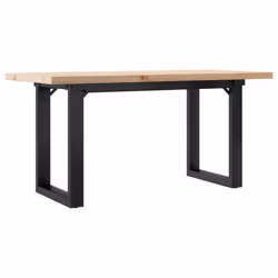 vidaXL Dining Table Kitchen Table Dinner Table Solid Wood Pine and Cast Iron - 100 x 50 x 45.5 cm - Additional view 5