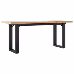 vidaXL Coffee Table O-Frame End Table Side Table Solid Wood Pine and Cast Iron