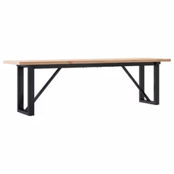 vidaXL Coffee Table End Table Side Table O-Frame Solid Wood Pine and Steel