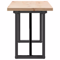 vidaXL Coffee Table End Table Side Table O-Frame Solid Wood Pine and Steel - Additional view 4