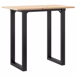 vidaXL Dining Table O-Frame Kitchen Dinner Table Solid Wood Pine and Cast Iron - Additional view 5