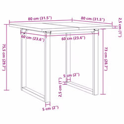 vidaXL Dining Table O-Frame Kitchen Dinner Table Solid Wood Pine and Cast Iron - Additional view 9