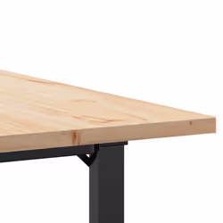 vidaXL Dining Table O-Frame Kitchen Dinner Table Solid Wood Pine and Cast Iron - Additional view 6