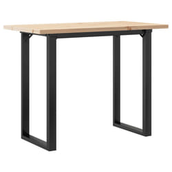 vidaXL Dining Table O-Frame Kitchen Dinner Table Solid Wood Pine and Cast Iron