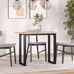 vidaXL Dining Table O-Frame Kitchen Dinner Table Solid Wood Pine and Cast Iron