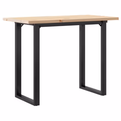 vidaXL Dining Table O-Frame Kitchen Dinner Table Solid Wood Pine and Cast Iron - Additional view 5