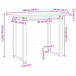 vidaXL Dining Table O-Frame Kitchen Dinner Table Solid Wood Pine and Cast Iron - Additional view 9