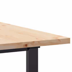 vidaXL Dining Table Kitchen Dinner Table O-Frame Solid Wood Pine and Steel - Additional view 6