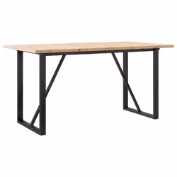 vidaXL Dining Table O-Frame Kitchen Dinner Table Solid Wood Pine and Cast Iron - Additional view 5