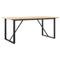 vidaXL Dining Table O-Frame Kitchen Dinner Table Solid Wood Pine and Cast Iron