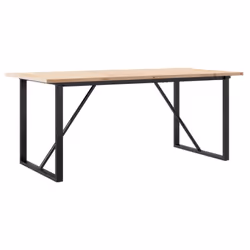 vidaXL Dining Table O-Frame Kitchen Dinner Table Solid Wood Pine and Cast Iron - Additional view 5