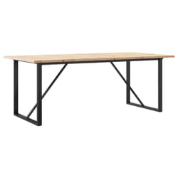 vidaXL Dining Table O-Frame Kitchen Dinner Table Solid Wood Pine and Cast Iron