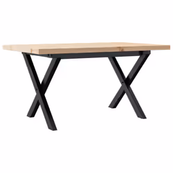 vidaXL Coffee Table End Table Side Table X-Frame Solid Wood Pine and Steel